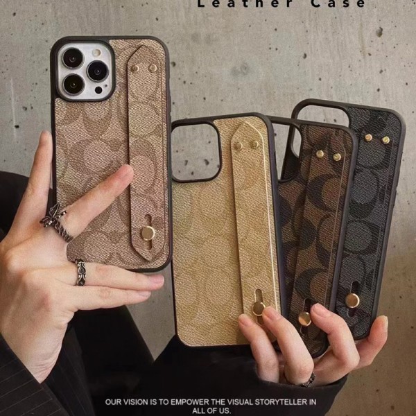 Coach コーチ ブランド iphone 14/14 pro/14 pro maxケース インスタ風 ハンドバンド付 ジャケット型 モノグラム アイフォン14/13/12/11カバー スタンド機能 コピー レディース メンズ