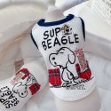 ハイブランド Snoopy ペットウェア 犬 服 スヌーピー 無袖シャツ キャミソール カジュアル 袖なし 犬 服 春夏 部屋着 お出かけ着 伸縮性 着脱やすい 通気性 犬猫用 ドッグ 猫服 ペット 用 わんこ 用 超小型犬 中大型犬 白い S~3XL