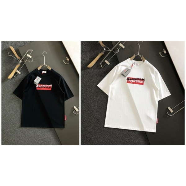 シュプリーム ｔシャツ カジュアル ブランド supreme 半袖 Tシャツ 男女兼用 夏服 おしゃれ トップス 可愛い 人気 ゆったり 大きいサイズ上着 綿Ｔシャツ 肌触りよい ファッション