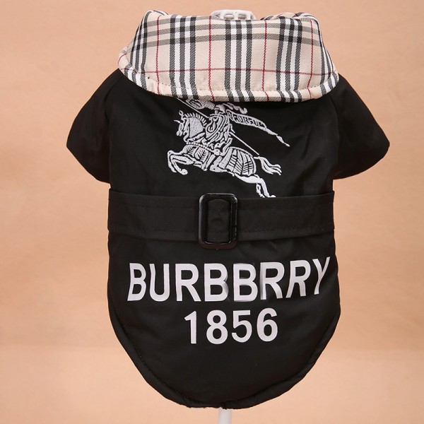 バーバリー ブランド ペット 秋 冬 綿服 ペット服 犬洋服 ジャケット Burberry ドッグウエア 半袖 着脱簡単 中綿コート 寒さ対策 雪对策 防寒着 クラシック チャック柄 刺繍付き ファッション XS - L