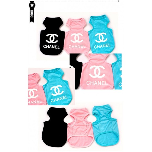 ハイブランド ペット用品 犬の夏のTシャツ CHANEL ペット用タンクトップ 子犬ベスト 猫ウェア シャネル  夏の子犬の服 犬の洋服のTシャツ 通気性 動きやすい 日焼け止め服 ペット服 小中型ペット