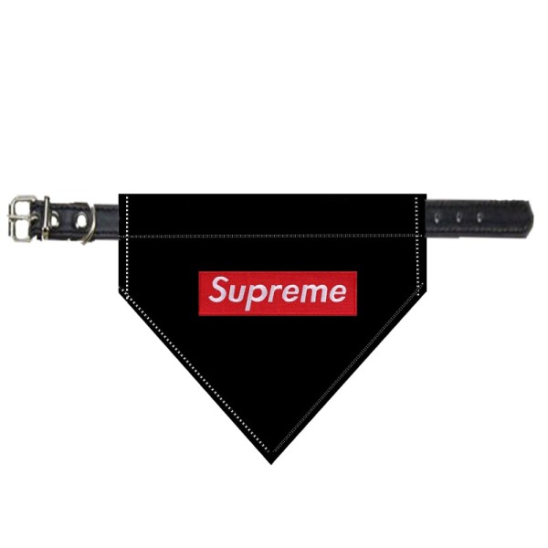 Supreme ブランド ペット 犬 用品 ドッググッズ バンダナ 汚れくびわ 牽引リードセット シュプリーム 犬 涎掛け わんちゃんの三角巾 スカーフ付き首輪 牽引ロープ 犬猫対応 犬用 バンダナ 猫用 アクセサリー XS~XL