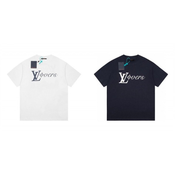 LV ルイヴィトン ｔシャツ 丸首 白黒 カジュアル tシャツ メンズ 上着 シュプリーム 半袖Ｔシャツ レディース 流行り トップス スポーツ カジュアル おしゃれ 人気コットン 肌触りよい 大きいサイズ ゆったり