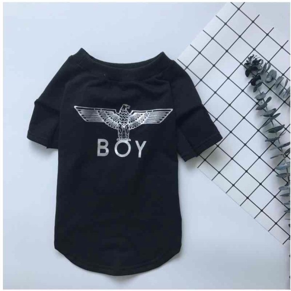  BOY LONDON 薄手  ペット用 Tシャツ 柔らかい スフィンクス ペット服 ドッグウェア ボーイロンドンブランド　白 黒 小型ペット カッコイイ 防寒 個性的 愛犬愛猫グッズ　コピー