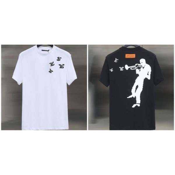 lv ルイヴィトン ブランド Tシャツ 可愛い 半袖 レディース 春夏 オシャレ ｔシャツ メンズ クマ 柄 上着 カットソー カジュアル 夏服 トップス 系 男女兼用 大きいサイズ 黒 白 人気 ファッション 流行り 着心地よい M~4XL