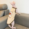 ドラえもん コラボ ゼノースフェイス ペット用品 猫犬服 ネコベスト 傷防止トップス 夏対策 薄い 柔らかい 100％綿 the north face 無毛猫服 かわいい 洋服 ペット服 おしゃれ子猫 服 スフィンクス適用 エアコン 散歩