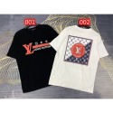ルイヴィトン Tシャツ レディース 人気 ブランド lv 上着 トップス メンズ 半袖tシャツ カジュアル 男女通用 丸首 ファション コットン100％ 通気性 気心地よい X~4XL