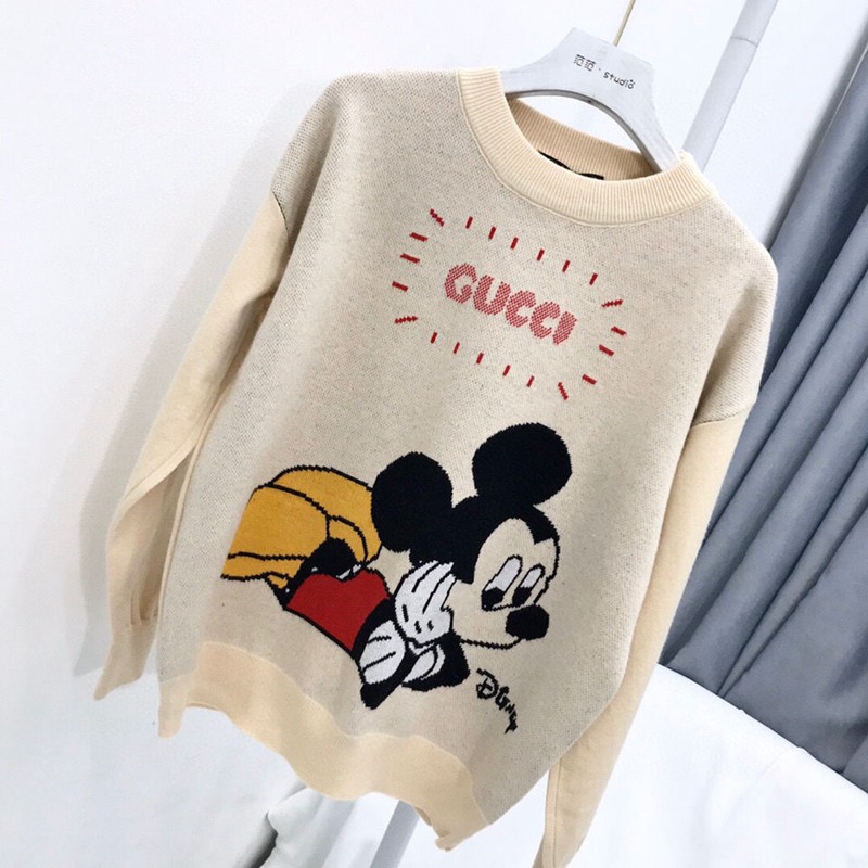 グッチ Mickey ミッキー マウス ニットセーター 上着 トップスお洒落 女性向け