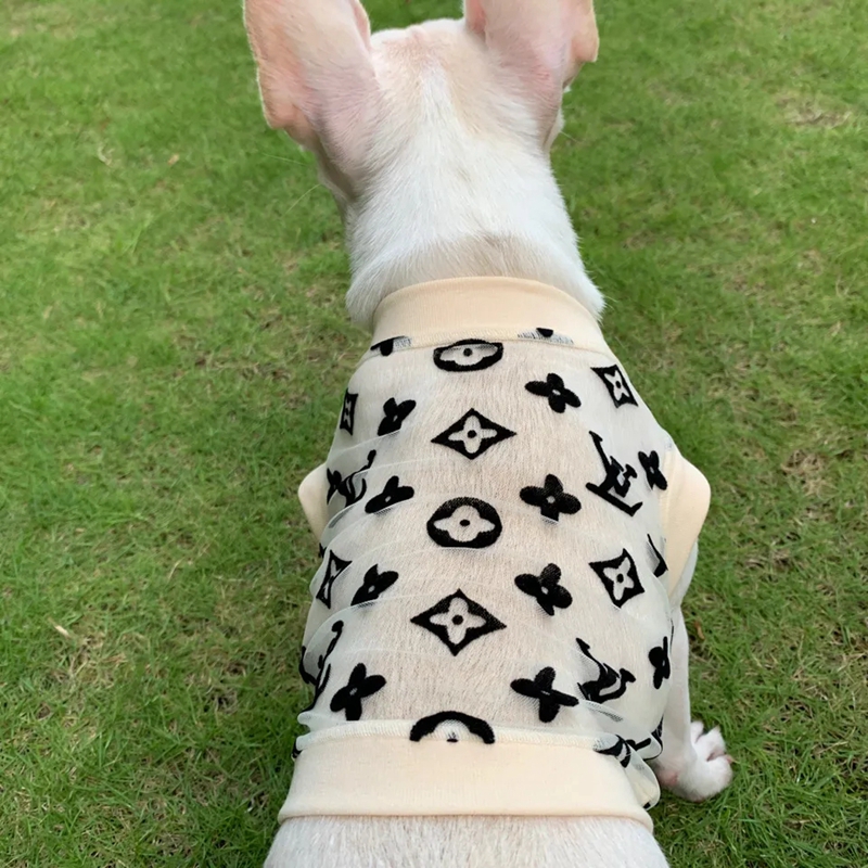 ブランドルイヴィトン ペット服 犬服 春夏 薄紗 半袖 lv 猫服オシャレ 通気性抜群