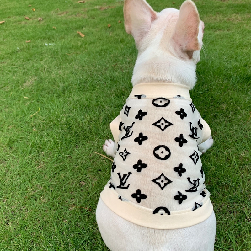 LV 夏犬服 tシャツ 透かしパーカー 猫服 猫のシャツ