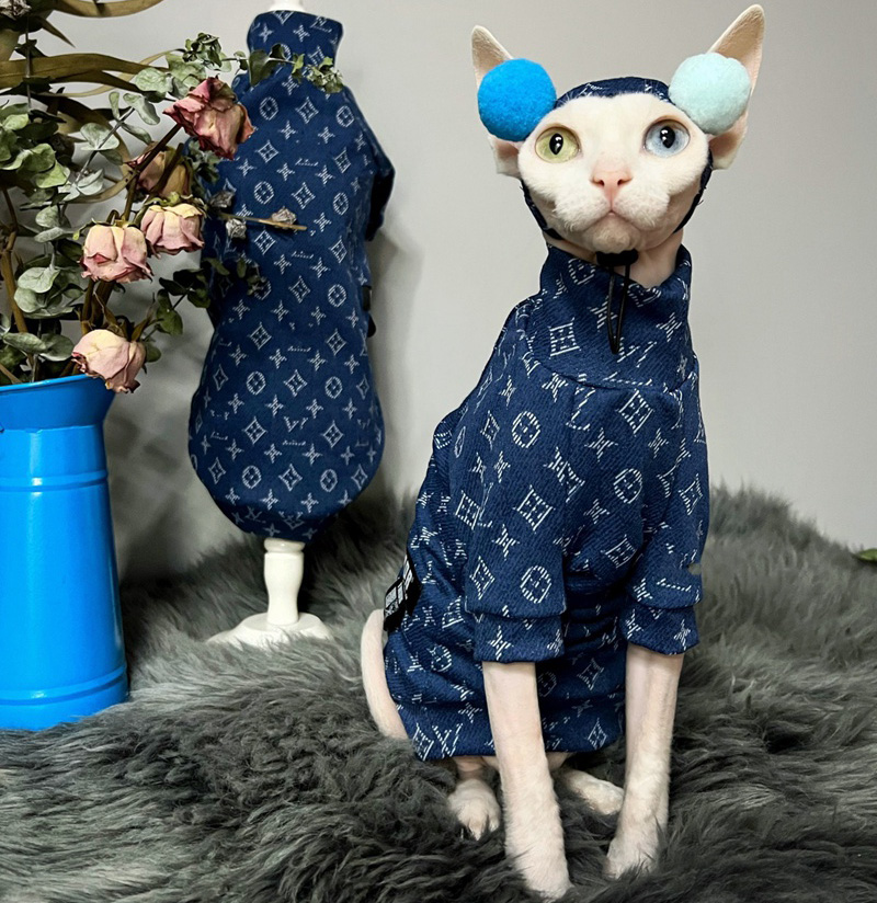 ルイヴィトン猫服 ハイネックTシャツ