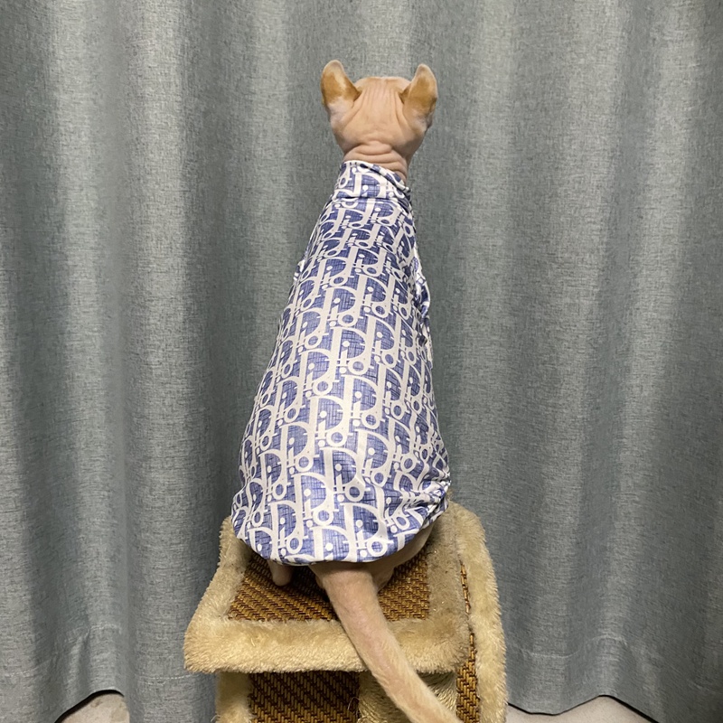 ディオール 人気モノグラムの無毛猫の服 暖かい tシャツ