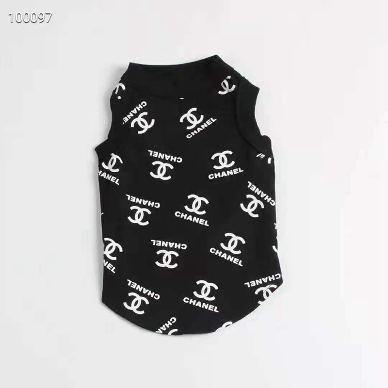 Chanel ペットウェア 猫服 ブランド ベスト ペット用品 犬用 シャネル ドッグウェア 春秋冬服 英字柄プリント ロゴ入り 可愛い
