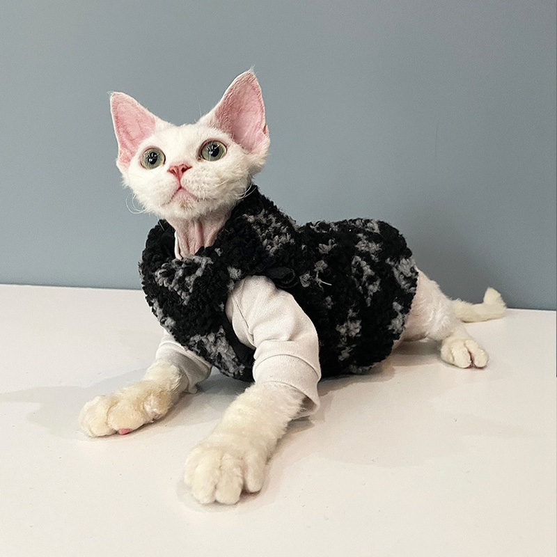 ルイヴィトン 無毛猫服 もこもこジャケット