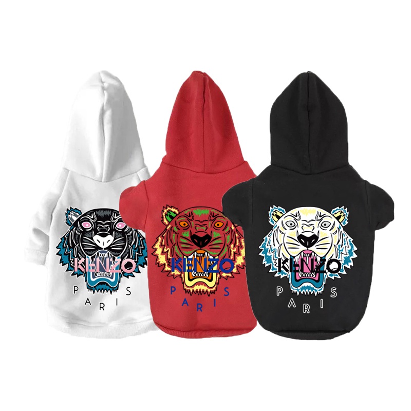 ファッションブランドケンゾーKENZO ペット服 パーカー 帽子付き 綿製