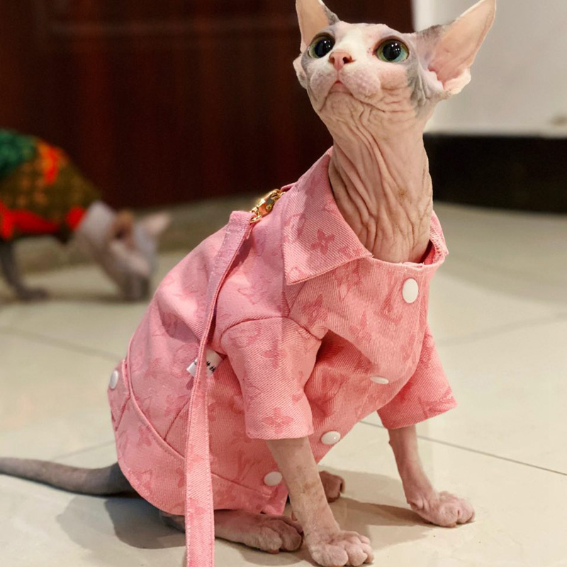 LVペット服とハーネス一体 猫のコートリード 犬用品 経典なモノグラム